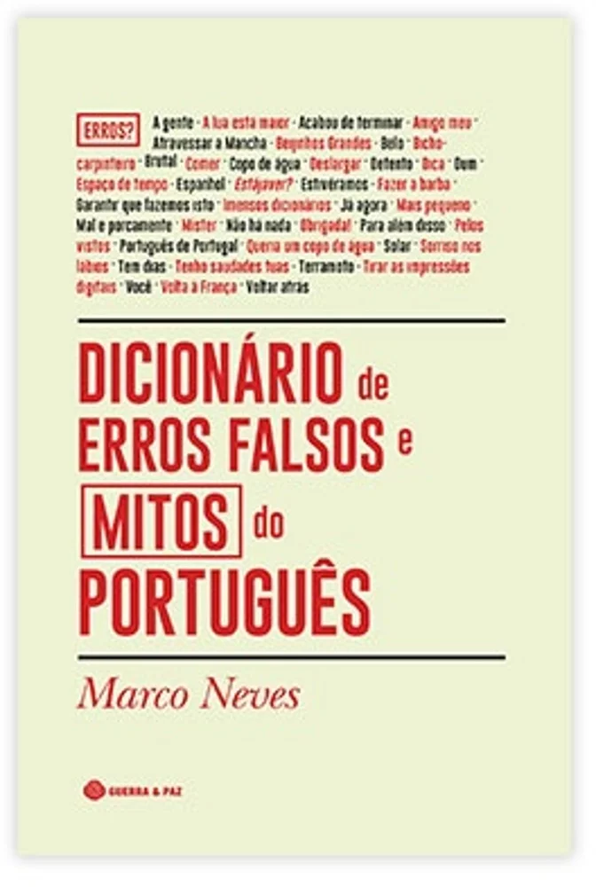 Capa de Dicionário de Erros Falsos e Mitos do Português